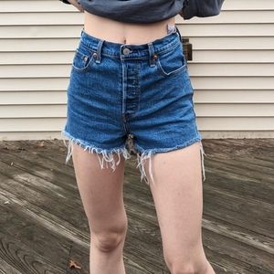 Levi's Premium Big E Ribcage High Waisted Denim Jean Shorts